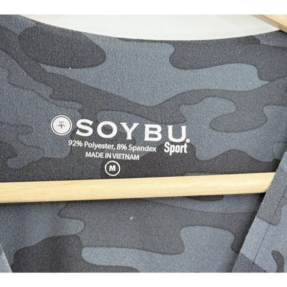 Soybu Sport Gray Camo V-Neck Dress Sz M Preppy Boho Athleisure - Picture 4 of 9